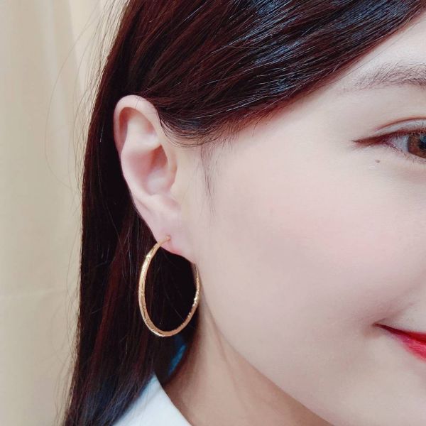 現貨專區｜金色大圈竹節式耳環(hde15)｜送禮精選店家★Reyna jewelry 女王飾品