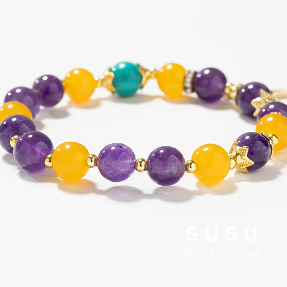 SU SU︱花樣水晶手鍊❤️紫水晶 綠松石 黃玉髓 事業運 招財 轉運 能量 防小人 送禮 推薦 3