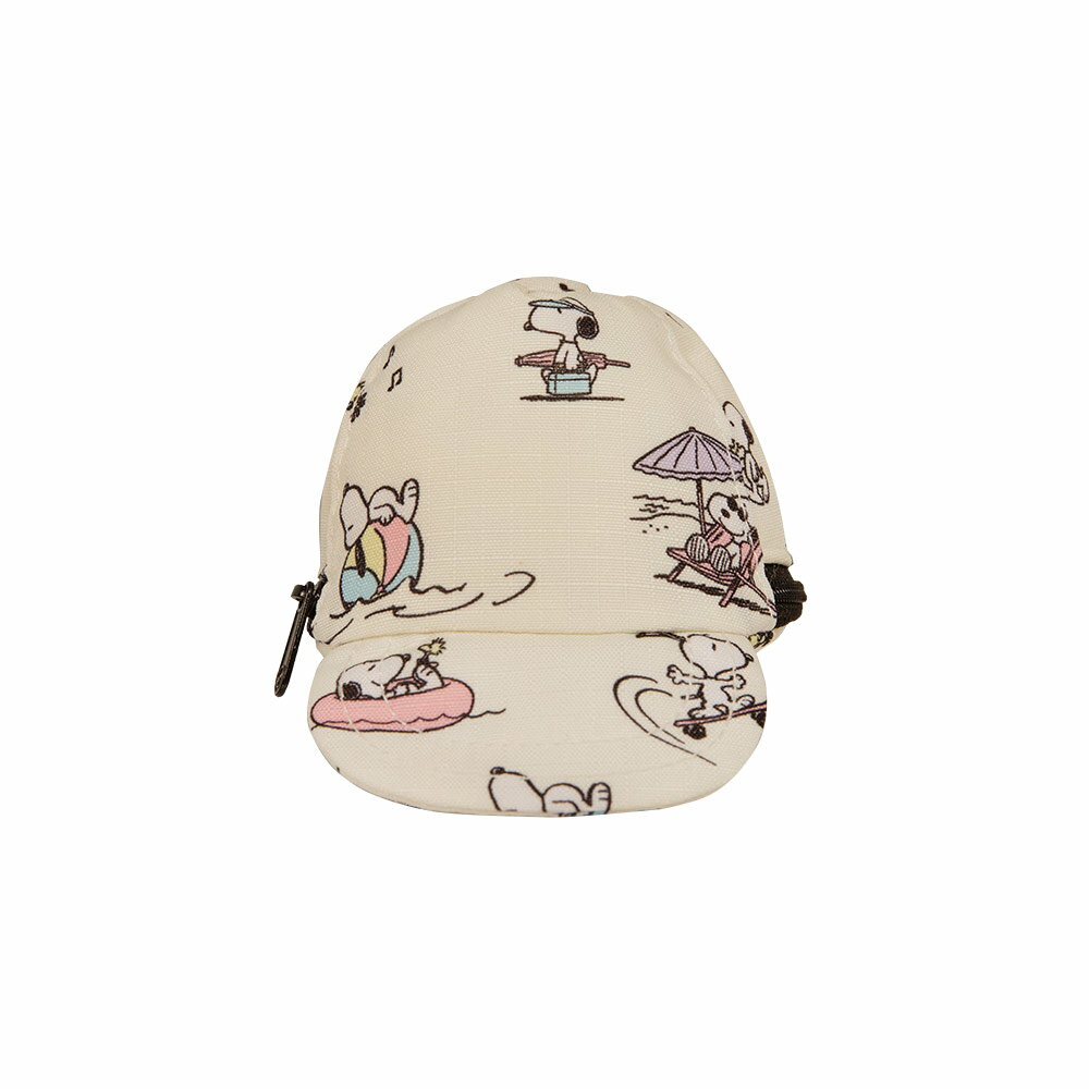 【OUTDOOR】史努比SNOOPY-海灘帽子造型零錢包-米白色 ODP23U06BG