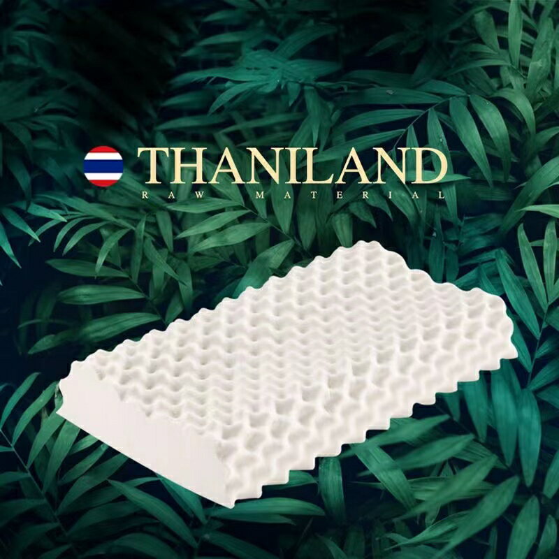 泰國天然乳膠枕 護頸椎助睡眠兒童枕頭硅膠橡膠枕芯一對家用成人