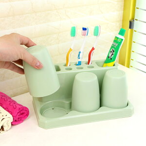 牙刷置物架創意免打孔吸盤吸壁式衛生間洗漱杯子電動牙刷架座套裝1入
