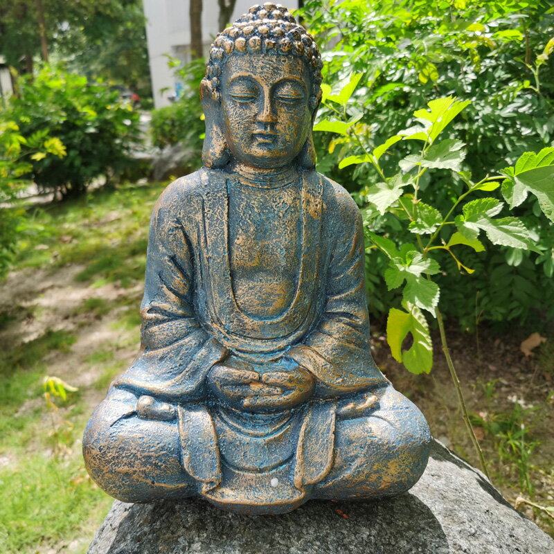 東南亞歐美戶外復古花園坐佛擺件中式禪意佛像家居裝飾品工藝品
