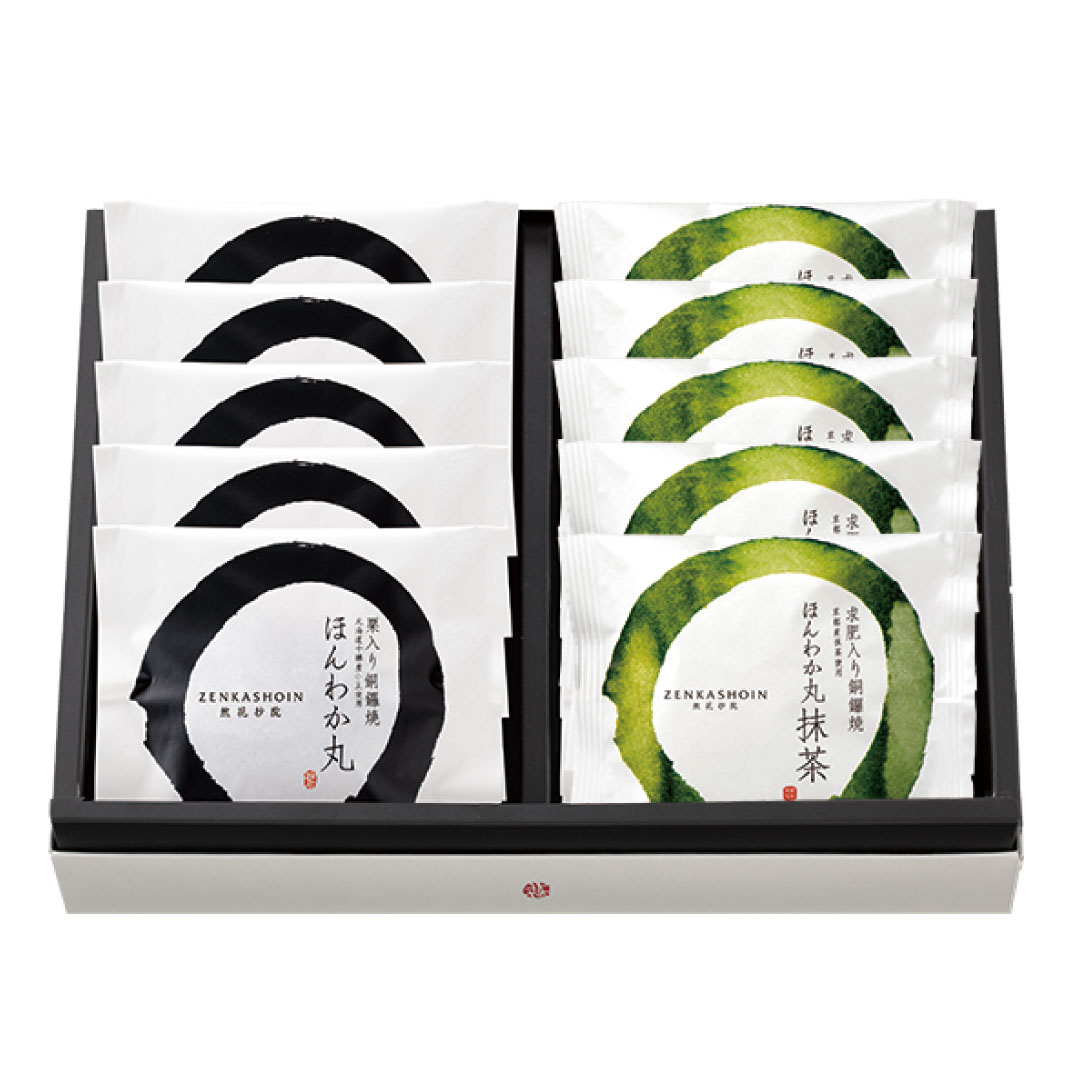 【季節限定】然花抄院 【抹茶綜合銅鑼燒10入組】 日式和菓子 日本甜點(原味銅鑼燒x5、抹茶銅鑼燒x5)