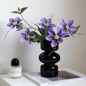 花器 5頭高級鐵線蓮假花仿真擺設花瓶插花家居裝飾花客廳餐桌裝飾擺設