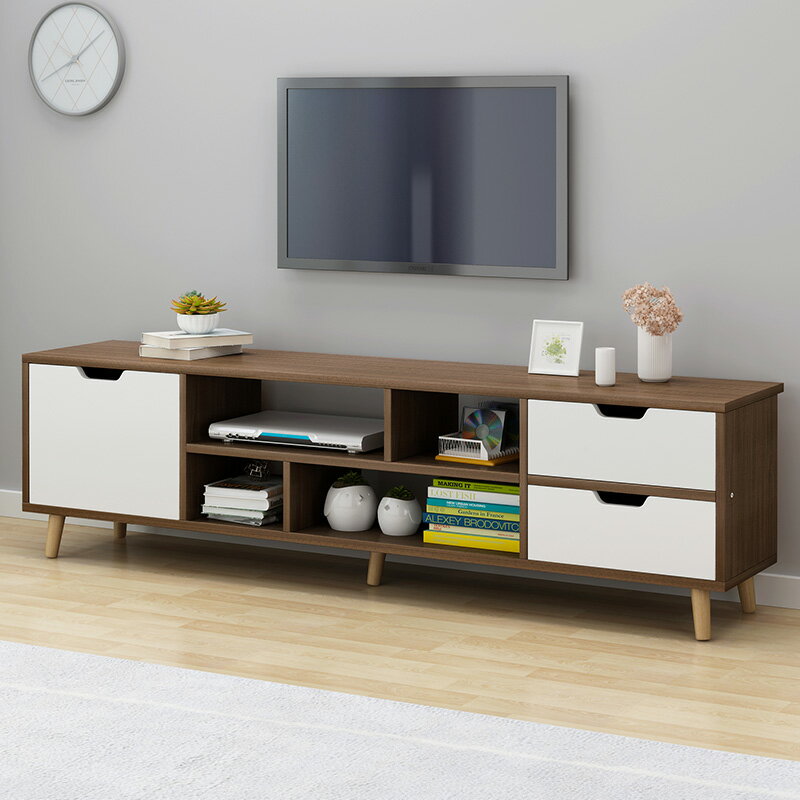 電視櫃 北歐電視櫃現代簡約茶几組合墻客廳小戶型實木腿簡易電視機櫃桌子
