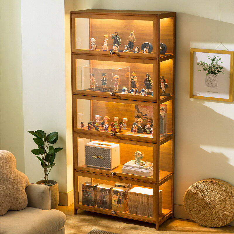 快速出貨 附發票 手辦收納展示櫃樂高玩具模型盲盒亞克力透明仿玻璃防塵展示架書櫃