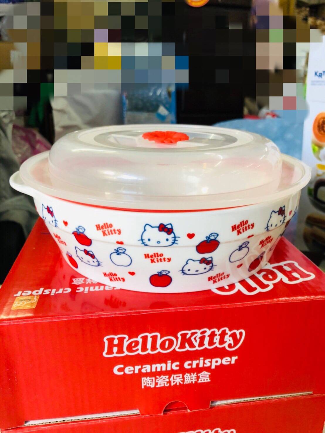 大賀屋 正版 hello kitty 保鮮盒 陶瓷 保鮮碗 碗盤 餐具 碗 陶瓷碗 便當盒 凱蒂貓 T00120632
