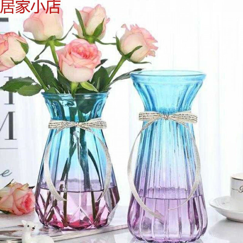 花盆飾品時尚家用落地美式擺件客廳玻璃歐風簡約乾花復古水培