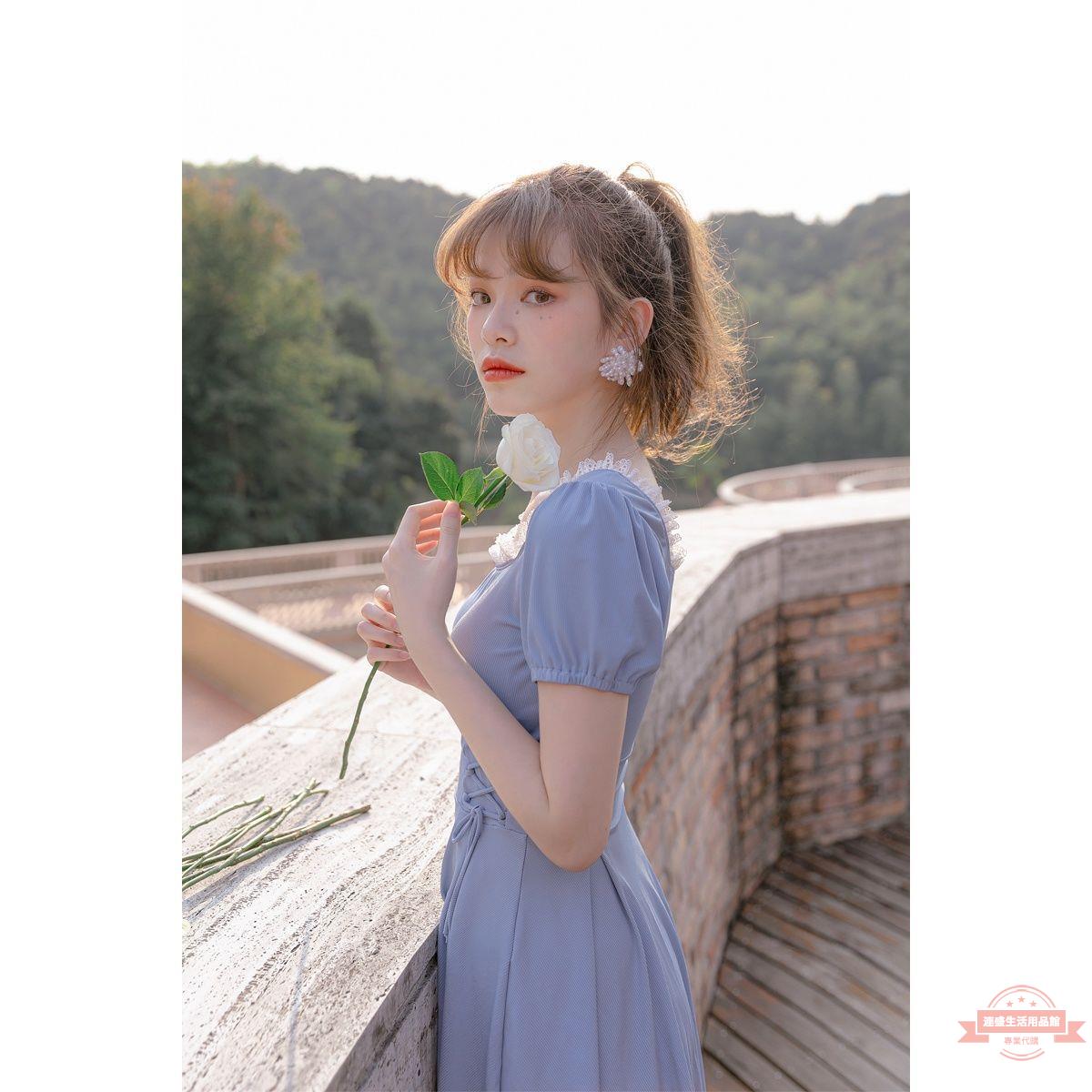 2021年新款學生少女泳衣女保守裙式連體遮肚可愛日系半袖泳衣bf潮