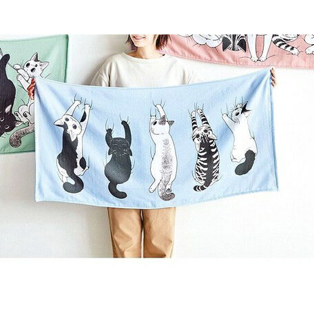 【日本 Felissimo】貓咪純棉浴巾 貓咪來搗蛋 蓬鬆浴巾系列