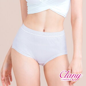 【可蘭霓Clany】 台灣製親膚高腰透氣95%棉質M-2XLQ加大尺碼內褲 包臀包覆 天空藍 2195-51