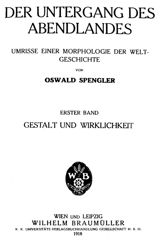 the decline of the west volume i oswald spengler