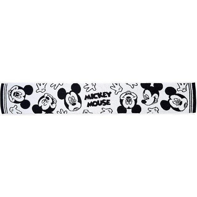 【震撼精品百貨】米奇 Mickey 日本迪士尼 純棉無捻紗運動毛巾 擦汗巾 擦手巾 長巾 18x110cm (黑 大臉)#73848 震撼日式精品百貨