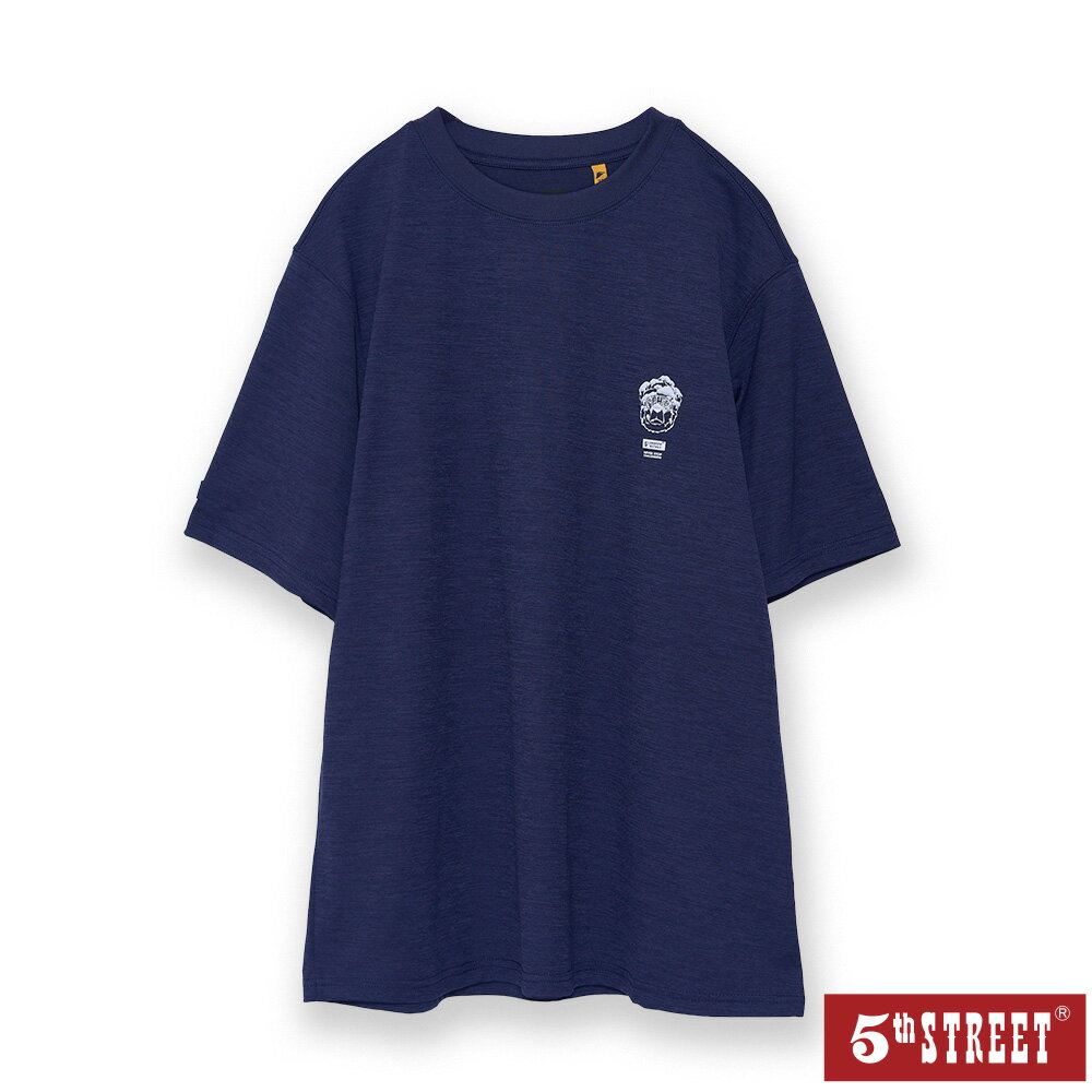中性款 涼感 男女短T 滑雪 LOGO 短袖T恤 TEE 上衣 丈青 (571057) 【5th STREET】【APP下單天天10%回饋】 最高折426
