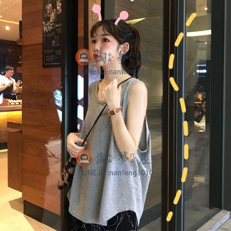 運動小背心女外穿寬鬆無袖T恤 韓版夏天女裝夏上衣吊帶【少女顏究院】【淘夢屋】