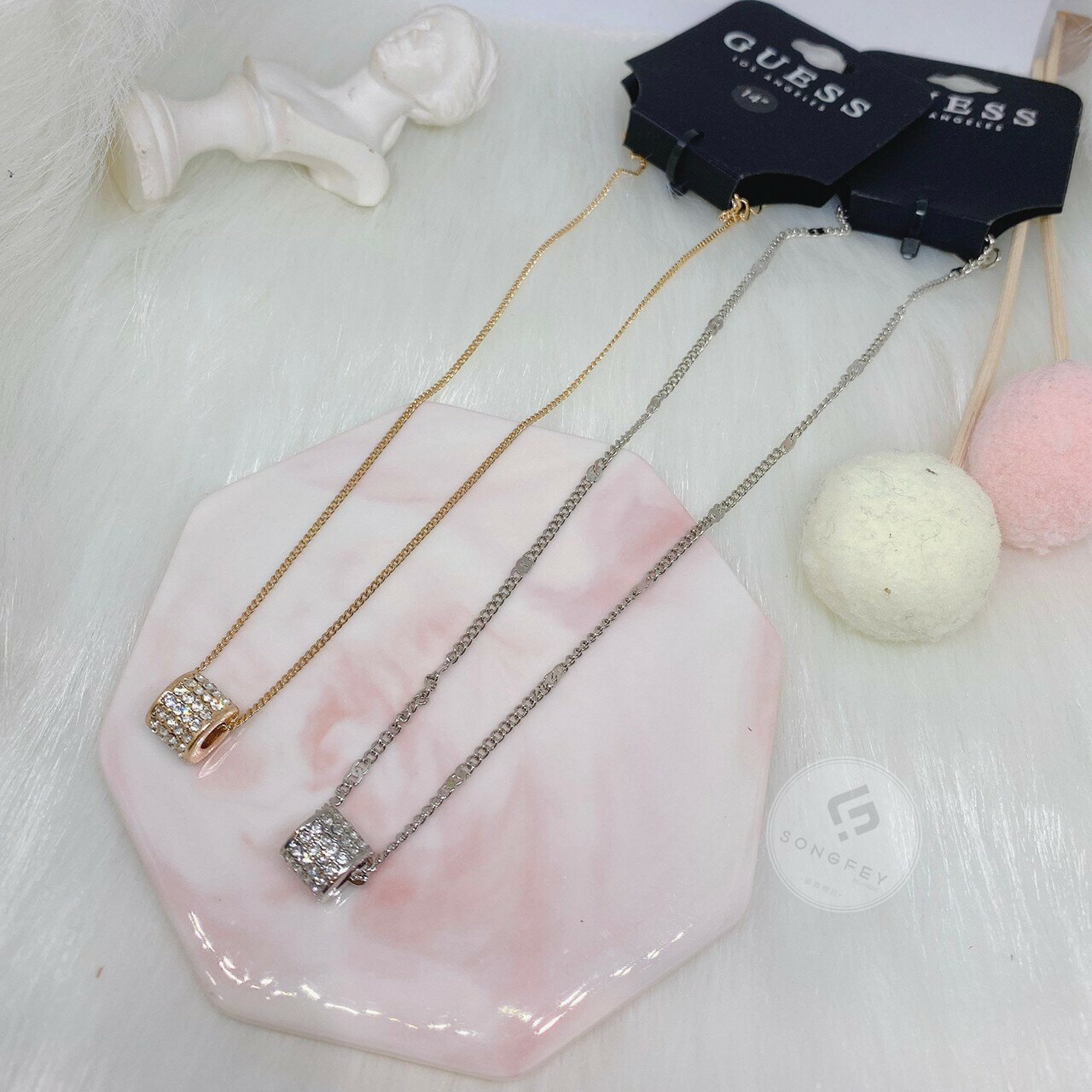 美國代購 臺灣現貨 Guess 圓形滿鑽項鍊【送禮精選★APP下單點數4倍送】