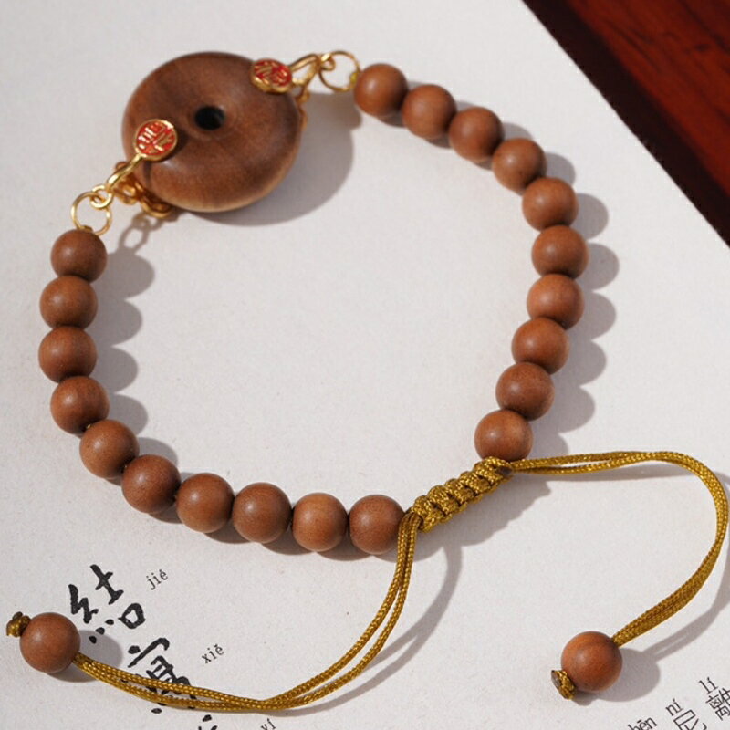 【巴黎精品】現貨+預購 天然檀木手鍊紫檀手珠佛珠沉香木手串雕刻手鐲轉運除穢淨化開運-平安男女飾品a1ki80