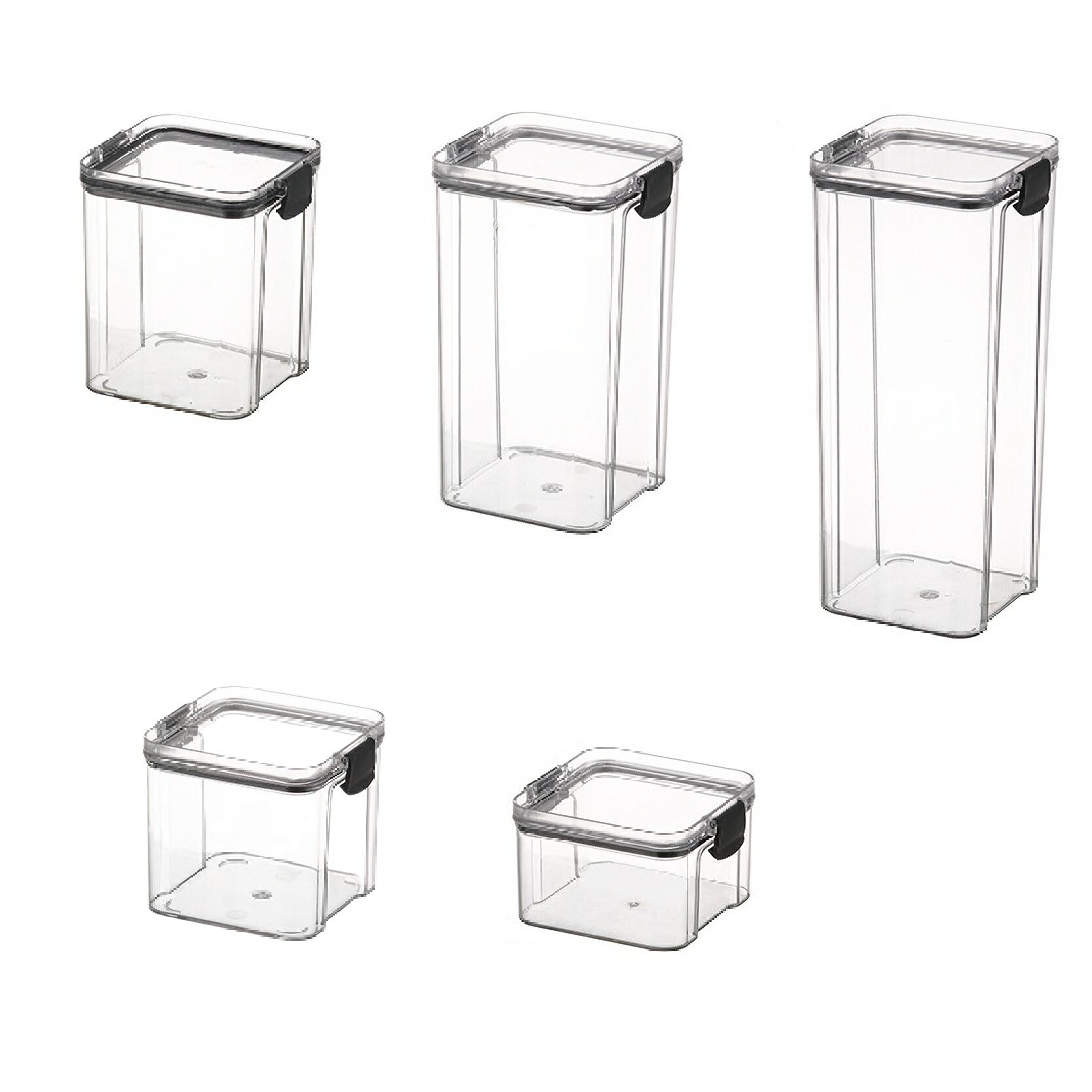 密封飼料桶 方形收納罐 透明保鮮盒 廚房收納 保鮮盒 密封罐 方型收納罐 堆疊密封盒 食品收納罐【1207003】 1