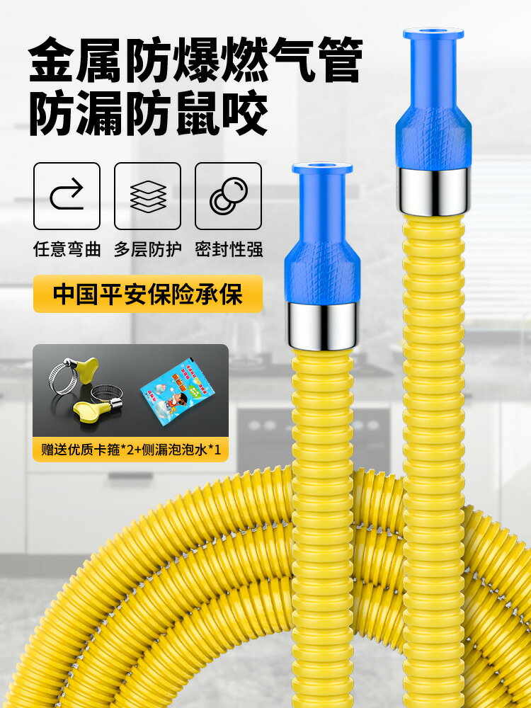 鎧裝燃氣管家用天然氣管子加厚連線煤氣罐熱水器專用防爆液化氣管
