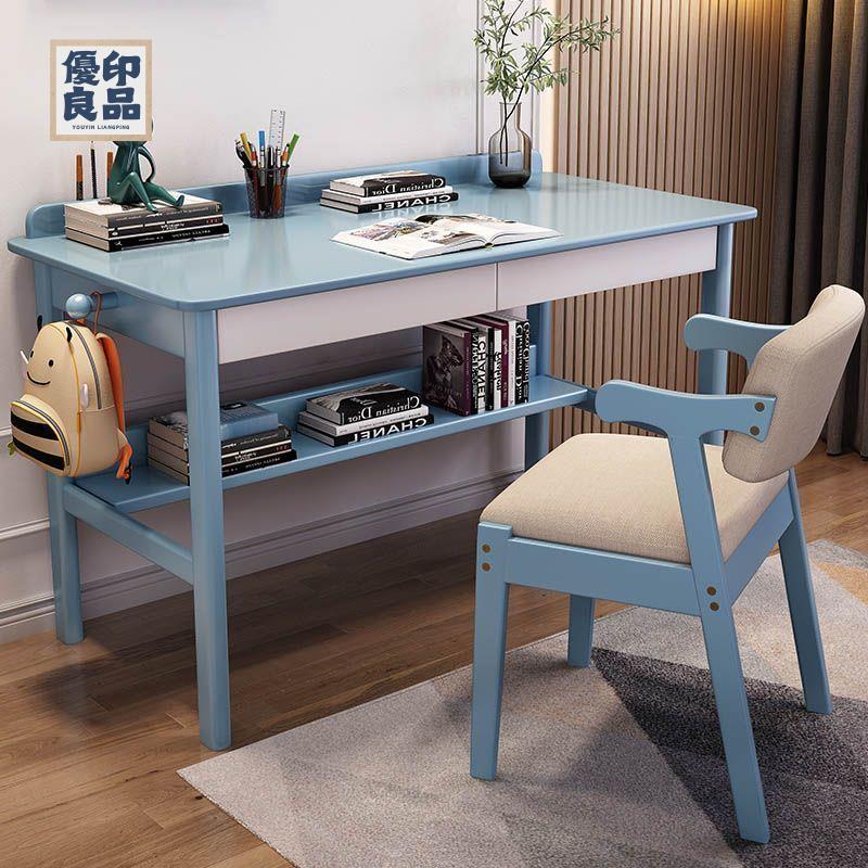 免運 實木書桌 學習桌 寫字桌 辦公桌 北歐ins風實木書桌簡易學習桌家用中小學生寫字桌臥室臺式電腦桌特惠/工廠現貨直銷 店長推薦 全館折扣 售後保障 y5624