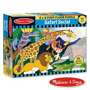 美國瑪莉莎 Melissa & Doug 大型地板拼圖可愛動物園24 片