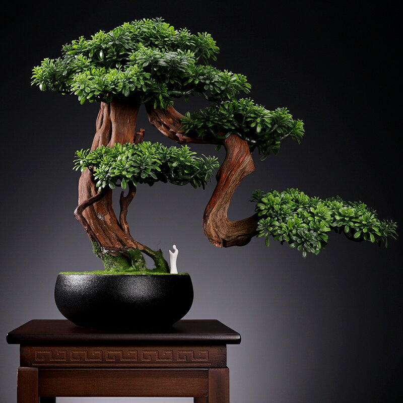 優樂悅~室內模擬迎客松盆景綠植盆栽酒店假樹景觀樣板間植物玄關裝飾擺件