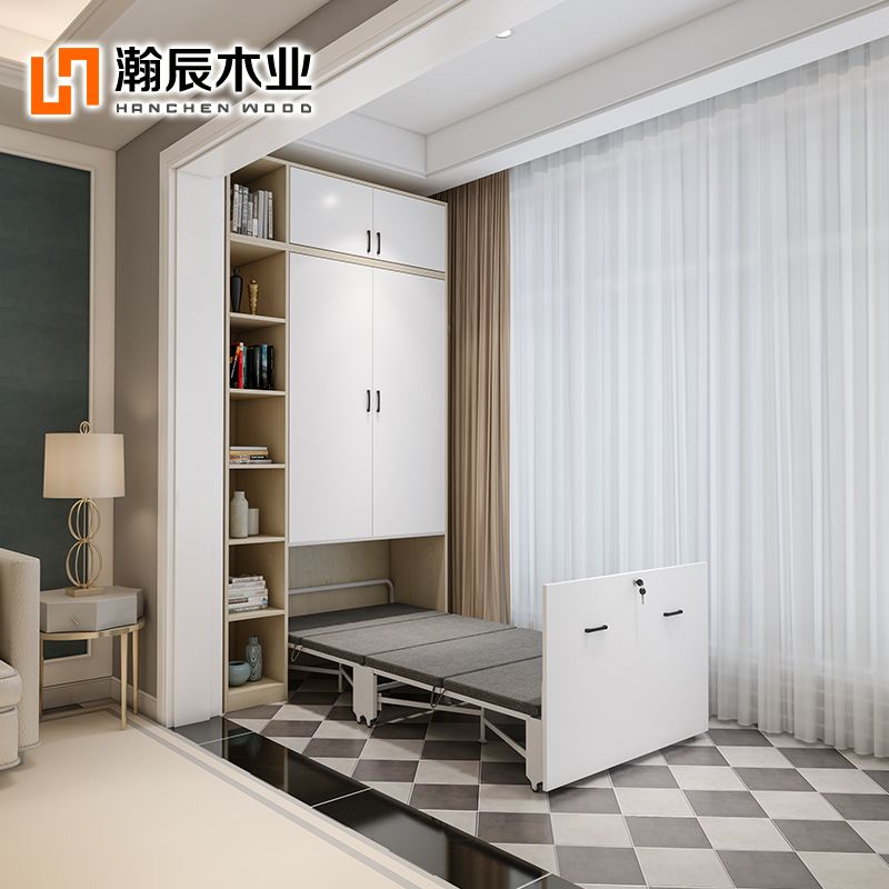 伸縮床 折疊沙發 小戶型陽臺折疊床櫃一體家用可伸縮墻壁收納床抽拉式隱形床可定製LL4800