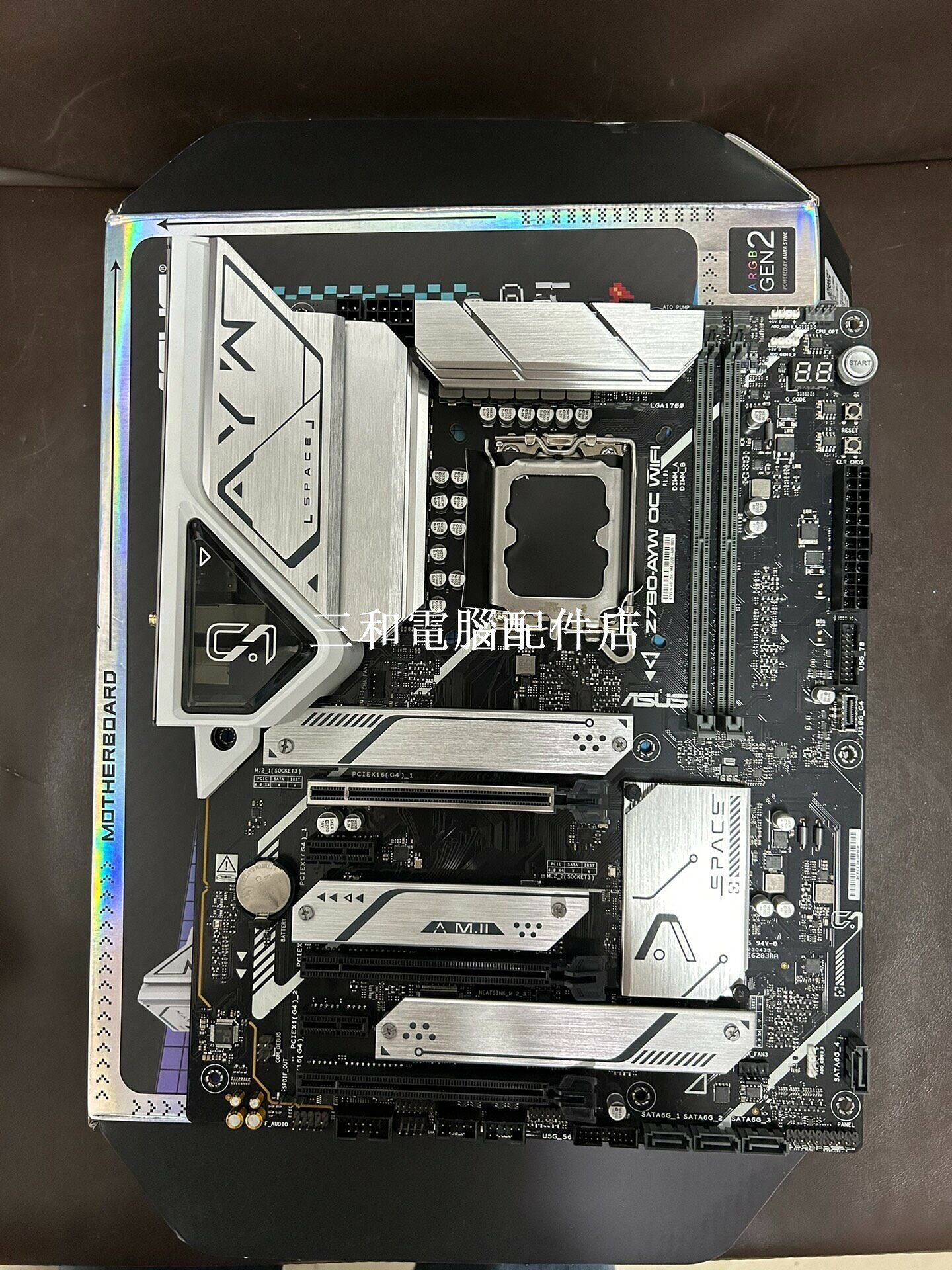 華碩 Z790 AYW OC D5 白色 主機板 支持 14600KF 超頻 拆機 配件