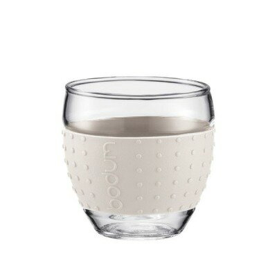 【bodum】 pavina 玻璃杯100cc(一盒2入)_米白矽膠環/軟木環雙層