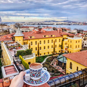 代購土耳其咖啡杯Kutahya正品陶瓷濃縮杯子套裝帶碟歐式手工印花60ml 全館免運