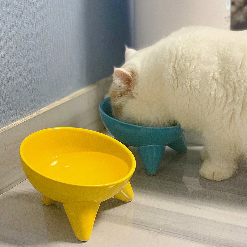 貓碗陶瓷狗碗防打翻貓食盆保護頸椎寵物碗喝水碗貓糧食碗寵物用品