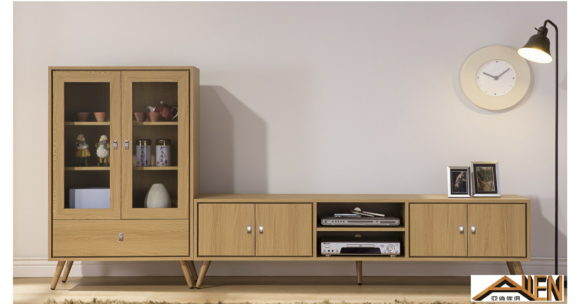 亞倫傢俱*艾奈爾立體木紋置物櫃 1