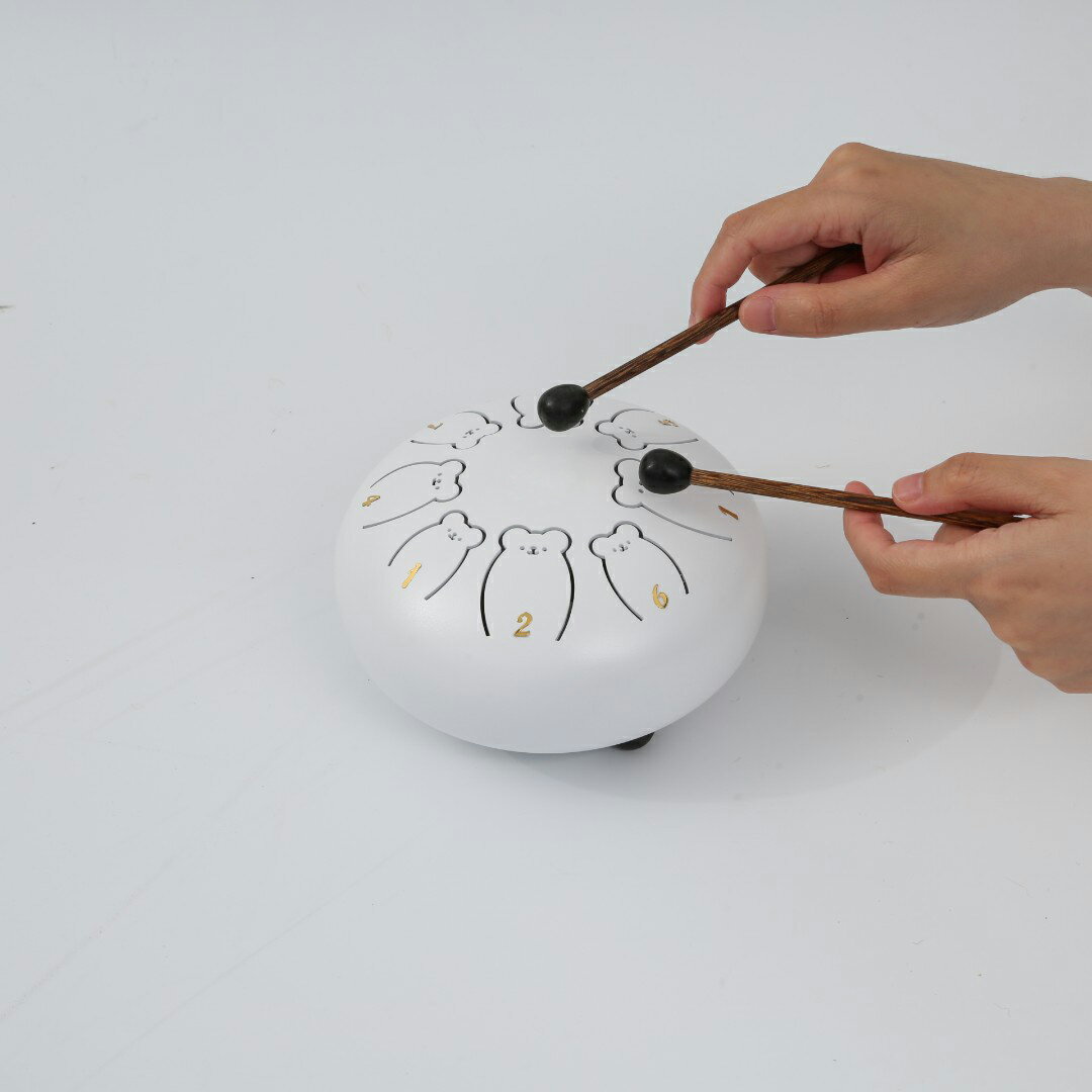 空靈鼓 蓮花鼓 空音鼓 6寸8音小熊款空靈鼓聰明啟蒙口袋幼兒教育藝術品擺件打擊樂手碟『ZW9985』
