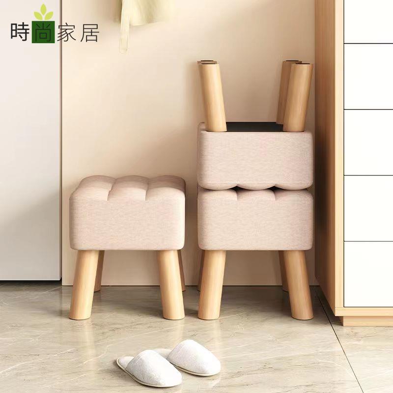 【時尚家居】實木小凳子 家用門口換鞋凳 客廳小戶型茶幾矮凳 簡約板凳沙發凳方凳 免運 開立發票 工廠現貨