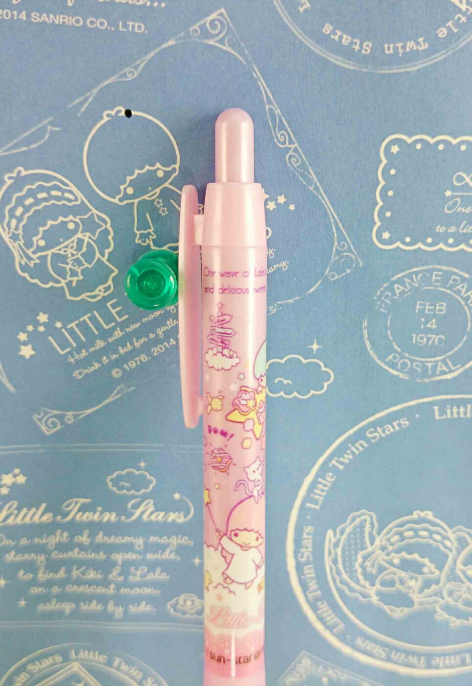 【震撼精品百貨】Little Twin Stars KiKi&LaLa 雙子星小天使 自動鉛筆-粉走雲 震撼日式精品百貨