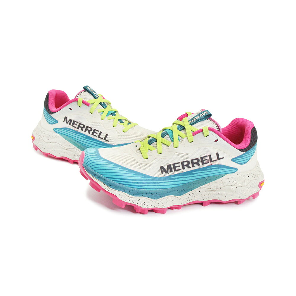 MERRELL(女)AGILITY PEAK 6 輕量戶外越野訓練鞋 女鞋-白綠桃色 1