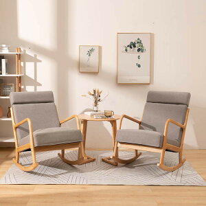 新中式家用單人簡單懶人沙發公寓客廳躺椅沙發床陽臺布藝搖椅家具
