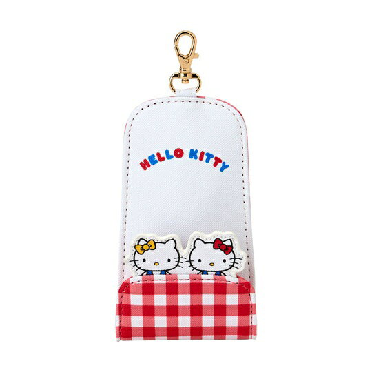 【震撼精品百貨】Hello Kitty 凱蒂貓~日本SANRIO三麗鷗 KITTY皮質伸縮鑰匙包-夥伴格紋款*04834