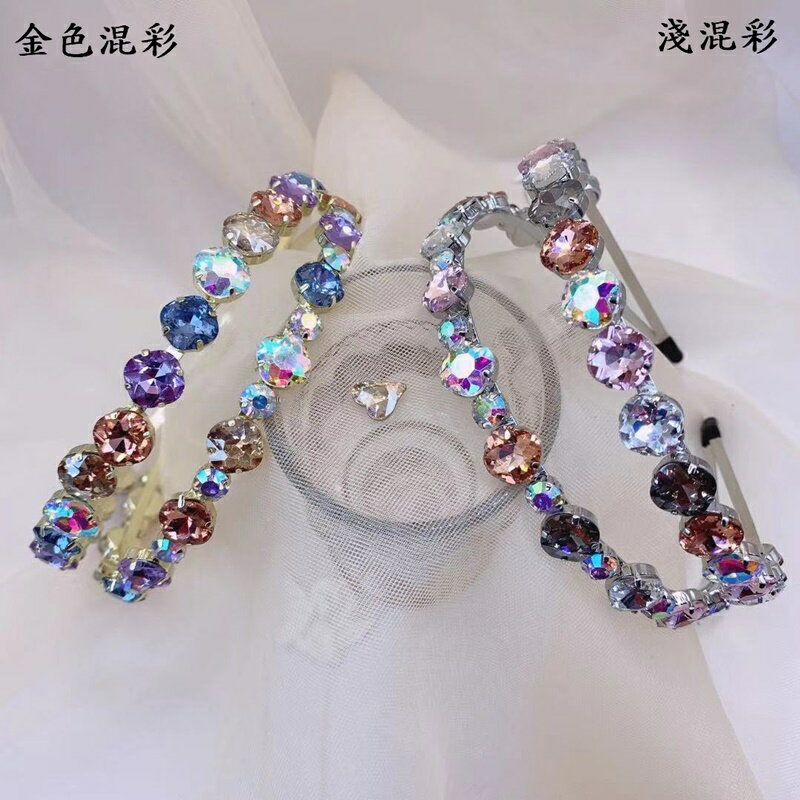 【巴黎精品】現貨+預購 髮箍水晶髮飾-雙層大小水鑽超閃女飾品2色a1da21