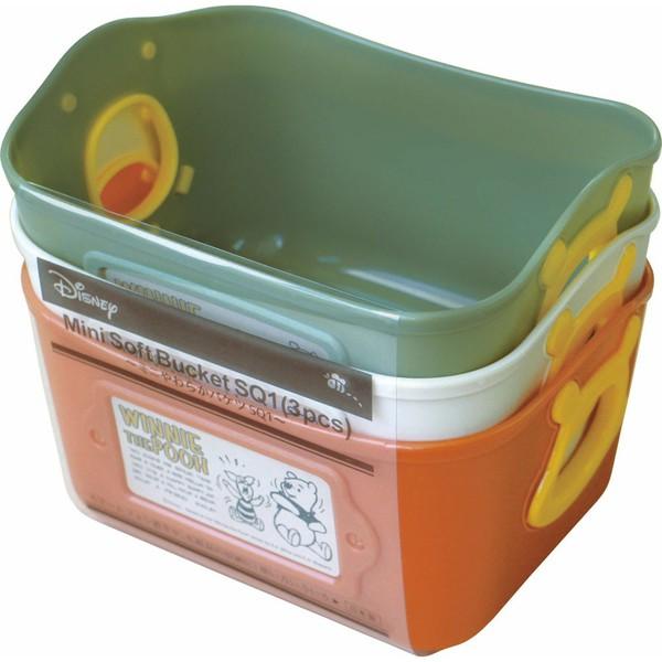 【震撼精品百貨】小熊維尼 Winnie the Pooh ~迪士尼 小熊維尼 軟式收納盒3入組 500ml (綠米橘款)*34080