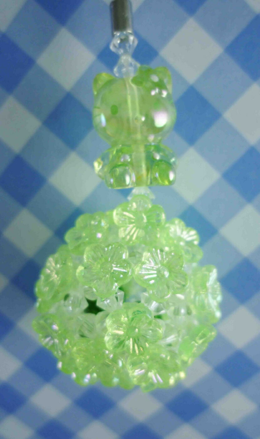 【震撼精品百貨】Hello Kitty 凱蒂貓 KITTY珠珠鈴鐺吊飾-綠色 震撼日式精品百貨