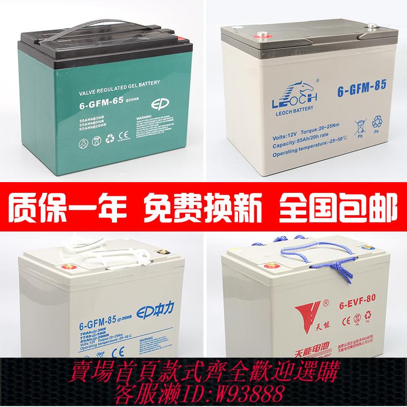 {臺灣公司貨 可打統編}中力電動叉車電池12V小金剛配件電瓶蓄電池30A65A85A天能電池正品