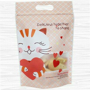 FDA認證 小猫餅乾夾鏈袋 23.5*15.5CM 餅乾袋 糖果袋 夾鏈袋 牛軋糖袋 雪Q餅袋 食品包裝袋 烘焙