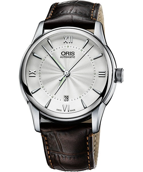 ORIS 豪利時 Artelier Date 藝術家經典機械腕錶 銀 咖啡 40.5mm