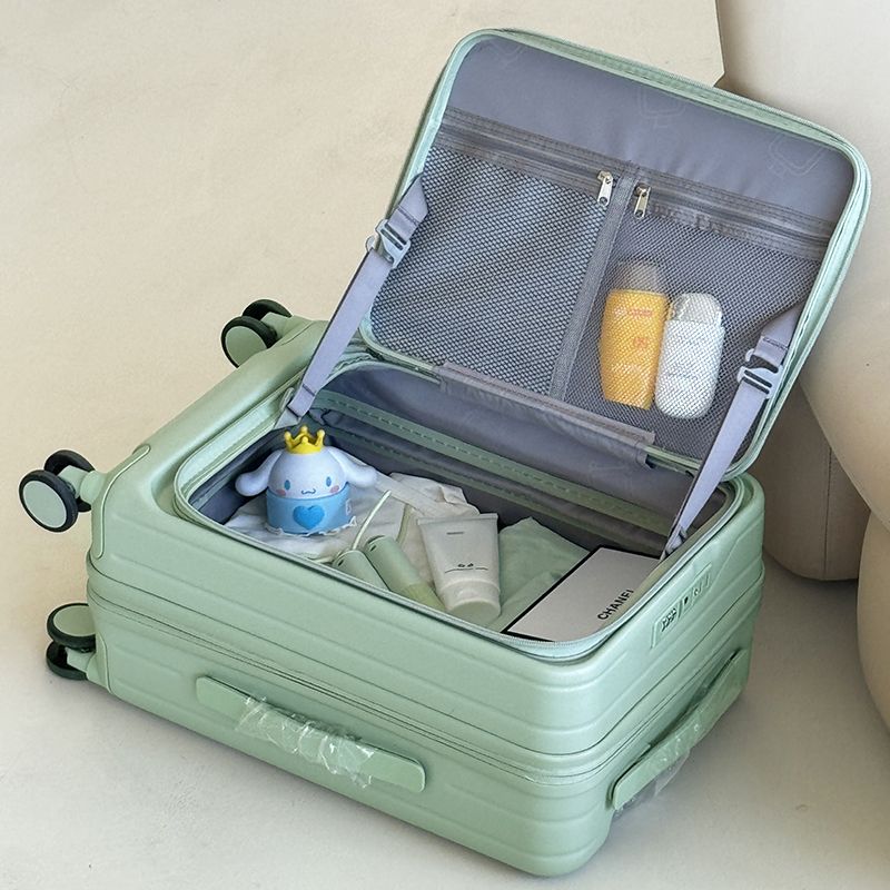 復古萬向輪前開口可擴充套件20寸行李箱男女通用登機密碼箱pc6101