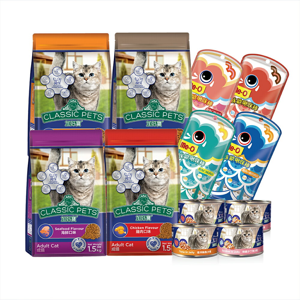 Classic Pets 加好寶-貓貓超值組(貓糧x4+貓罐x4+肉泥x4) 1