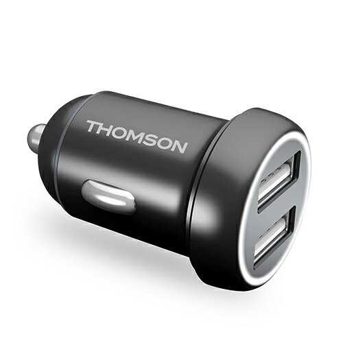 THOMSON 鋁合金雙孔USB車用充電器TM-TAC07C2【愛買】