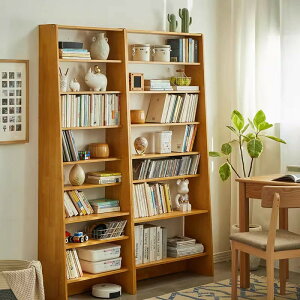 書架 書櫃 書桌 全實木書架家用置物架客廳收納儲物架梯形展示架靠墻簡易多層書櫃