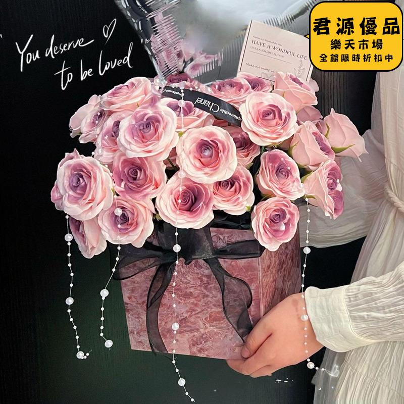 仿真花 人造花 永生花束閨蜜訂婚男生生日禮物女生小眾實用的高級儀式感送女朋友君源優品