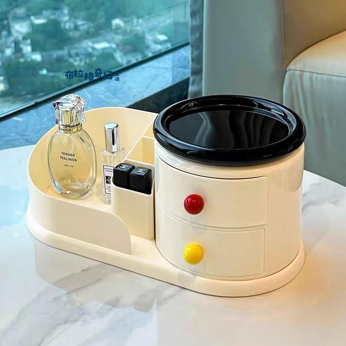 化妝品 收納盒 桌面高階感梳妝臺口紅眉筆整理箱護膚品香水 置物架[DD0422004]